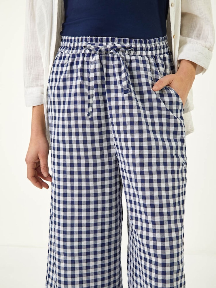 Roman Blue Gingham Crop Leg Trousers - Image 5 of 5