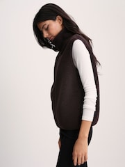 The Set 2 Pack Zip Through Borg Gilet Brown/Oat Marl - Image 5 of 10