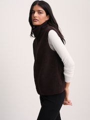 The Set 2 Pack Zip Through Borg Gilet Brown/Oat Marl - Image 6 of 10