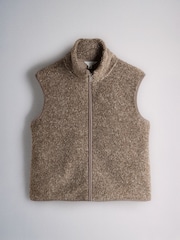 The Set 2 Pack Zip Through Borg Gilet Brown/Oat Marl - Image 7 of 10