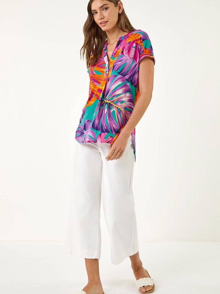 Roman Blue Leaf Print ITY Shirt - Image 2 of 5