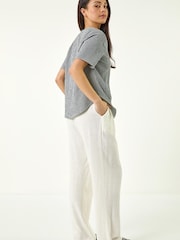 Roman Blue Petite Gingham Buttoned Top - Image 2 of 4