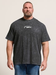 BadRhino Big & Tall Black Acid Wash Golf GTI T-Shirt - Image 1 of 7