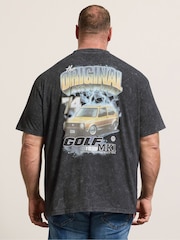 BadRhino Big & Tall Black Acid Wash Golf GTI T-Shirt - Image 3 of 7