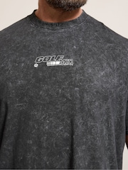 BadRhino Big & Tall Black Acid Wash Golf GTI T-Shirt - Image 4 of 7