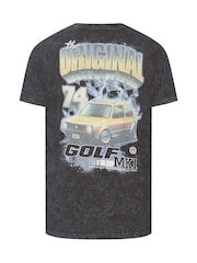 BadRhino Big & Tall Black Acid Wash Golf GTI T-Shirt - Image 7 of 7
