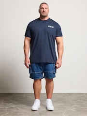 BadRhino Big & Tall Blue Longline Sword Split T-Shirt - Image 3 of 7