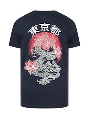 BadRhino Big & Tall Blue Longline Sword Split T-Shirt - Image 7 of 7