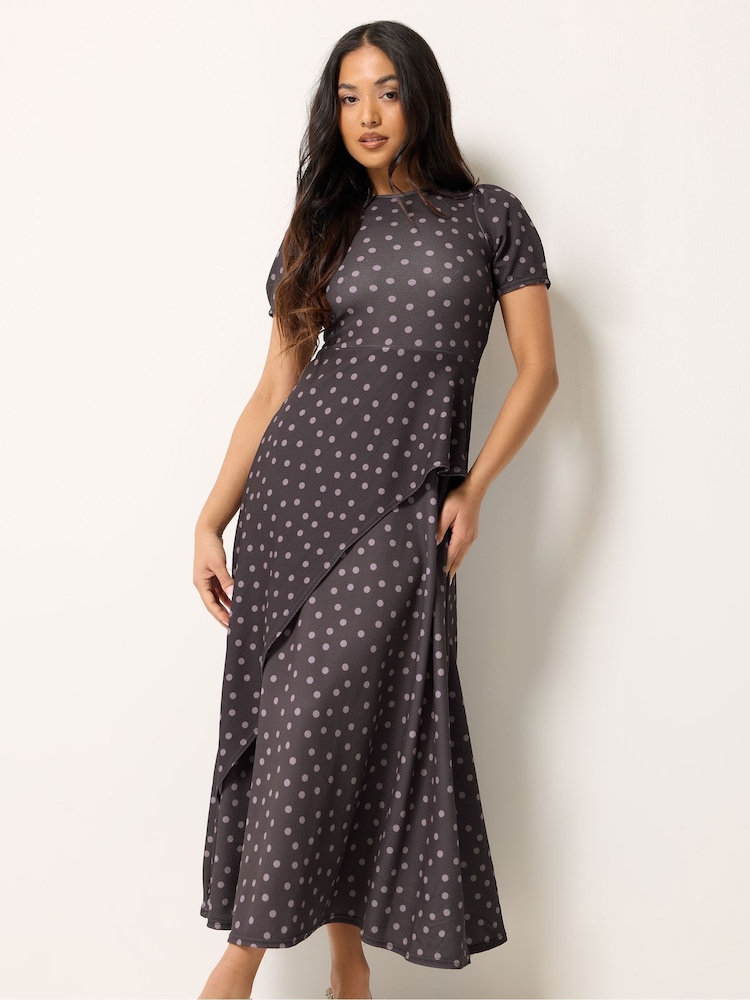 PixieGirl Petite Polka Dot Crinkle Maxi Dress - Imagen 1 de 5