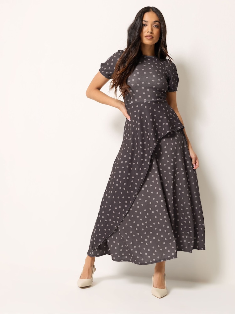 PixieGirl Petite Polka Dot Crinkle Maxi Dress - Imagen 2 de 5