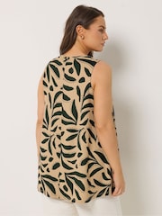 Yours Curve Natural Pleated Front Vest Top - Image 2 of 5