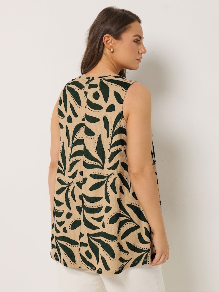 Yours Curve Natural Pleated Front Vest Top - Image 2 of 5