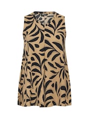 Yours Curve Natural Pleated Front Vest Top - Image 5 of 5