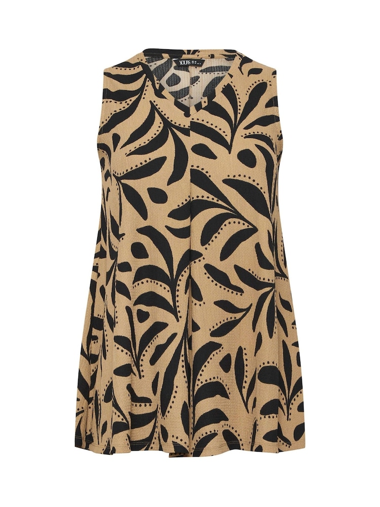 Yours Curve Natural Pleated Front Vest Top - Image 5 of 5