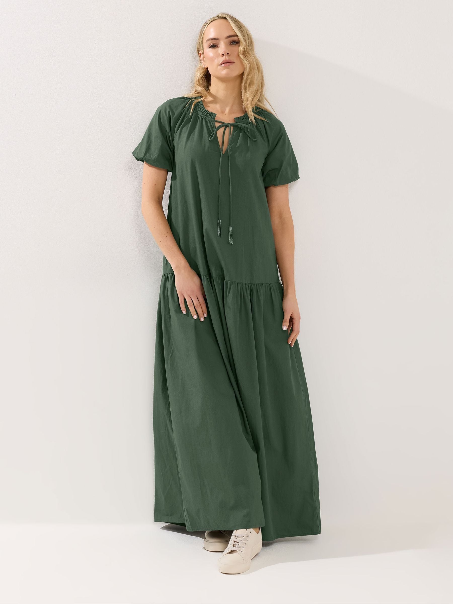 green puff long sleeve dress Wild Rose Light Green Puff-Sleeve Cut-Out Maxi Dress  Club L London