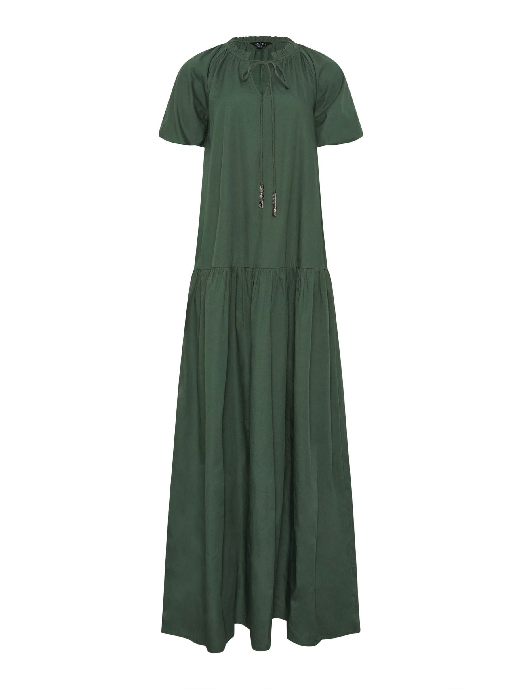 green puff long sleeve dress Amalfi Green Long Sleeve Lace Up Mini Dress - 4