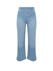 Yours Curve Light Blue Short Wide Leg Stretch Jeggings - Image 5 of 5