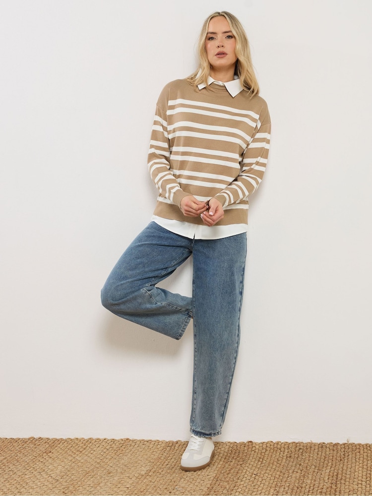 Long Tall Sally Natural Stripe 2-In-1 Jumper - Image 2 of 5