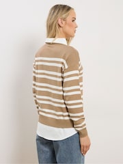 Long Tall Sally Natural Stripe 2-In-1 Jumper - Image 3 of 5