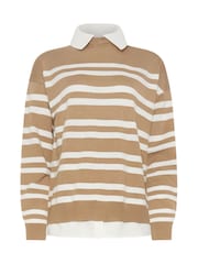 Long Tall Sally Natural Stripe 2-In-1 Jumper - Image 5 of 5