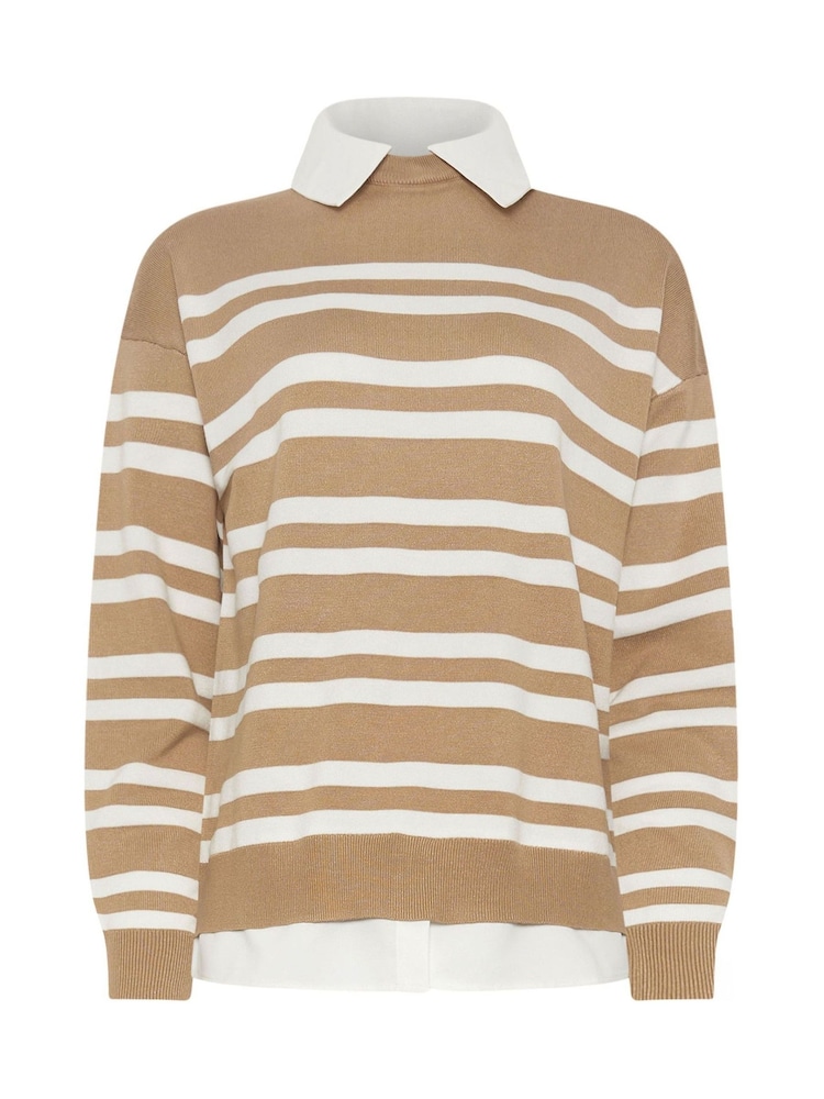 Long Tall Sally Natural Stripe 2-In-1 Jumper - Image 5 of 5