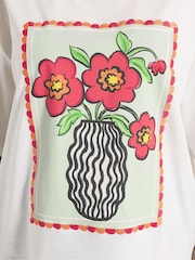 Yours Curve White Relaxed Placement T-Shirt - Image 4 of 5