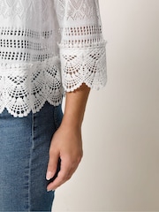 Yours Curve White Waterfall Cardigan - Image 4 of 5