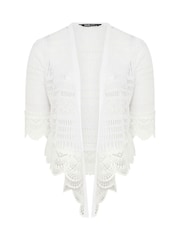 Yours Curve White Waterfall Cardigan - Image 5 of 5