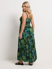 Yours Curve Black Shirred Maxi Dress - Image 2 of 5