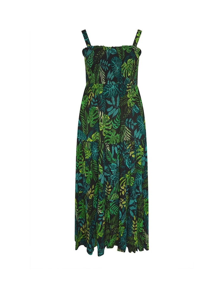 Yours Curve Black Shirred Maxi Dress - Image 5 of 5 Yours Curve Black Shirred Maxi Dress - Image 5 of 5