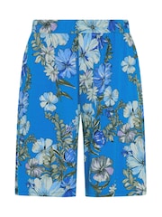 Yours Curve Blue Trailing Floral Shorts - Image 5 of 5