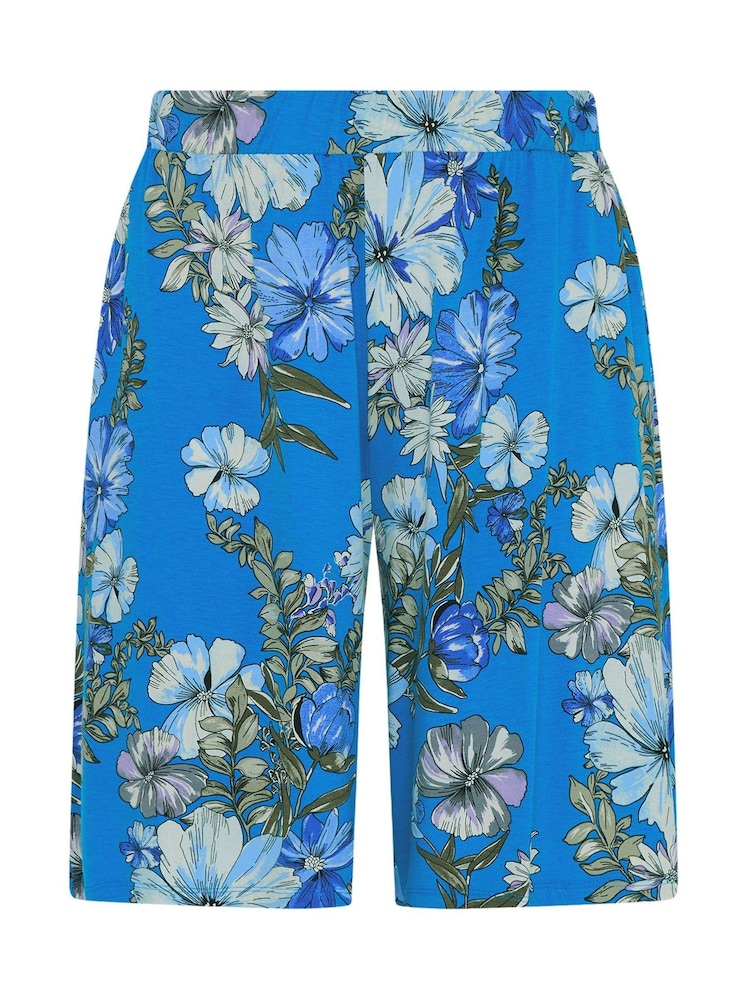 Yours Curve Blue Trailing Floral Shorts - Image 5 of 5