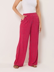 Long Tall Sally Red Stripe Wide Leg Trousers - Image 2 of 5