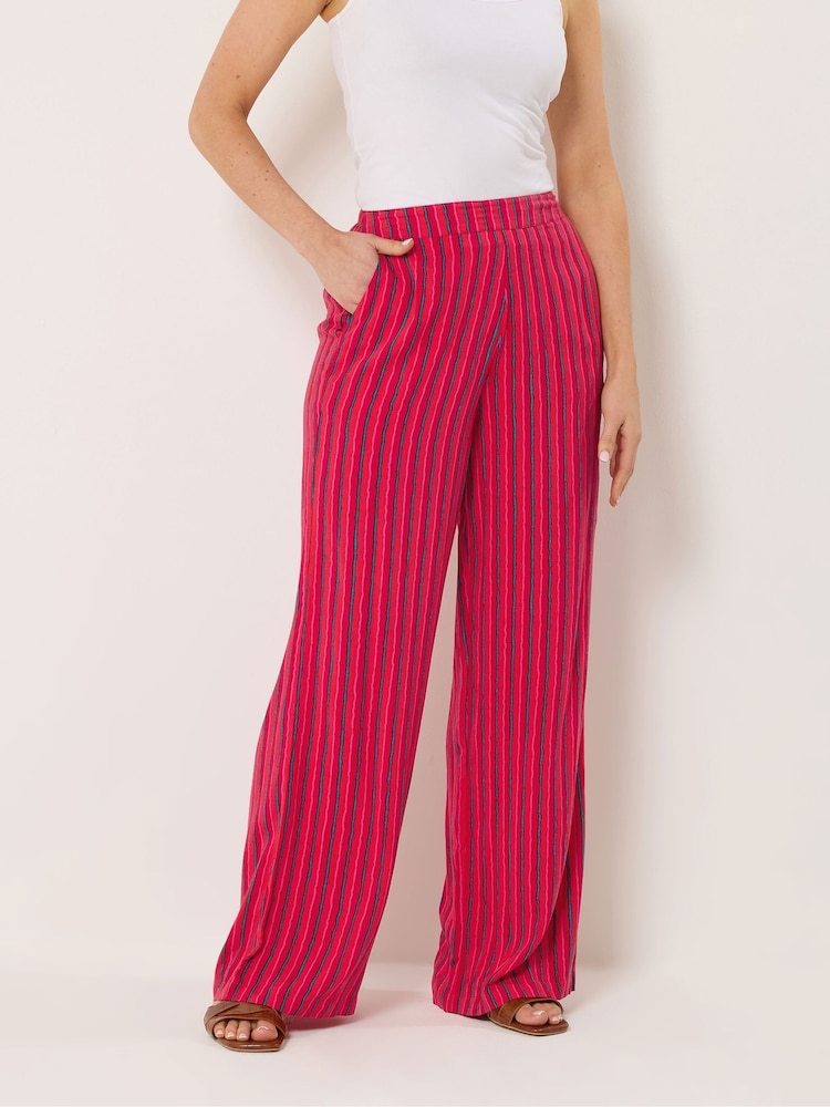 Long Tall Sally Red Stripe Wide Leg Trousers - Image 2 of 5