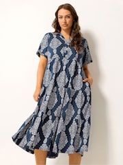 Μπλε - Yours Curve Φόρεμα μάξι με επίπεδα - Εικόνα 1 από 5