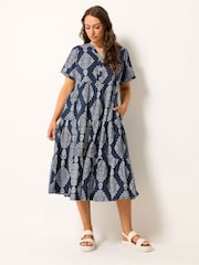 Μπλε - Yours Curve Φόρεμα μάξι με επίπεδα - Εικόνα 2 από 5