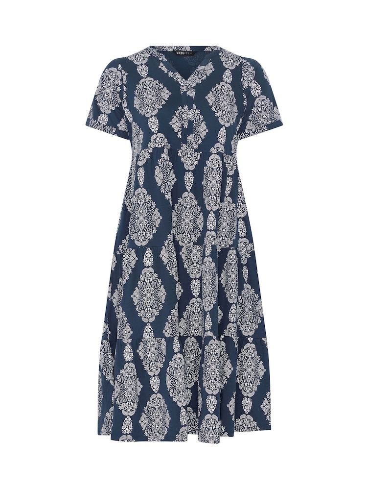 Μπλε - Yours Curve Φόρεμα μάξι με επίπεδα - Εικόνα 5 από 5