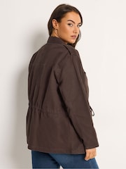 Yours Curve Brown Twill Carpenter Jacket - Image 3 of 5
