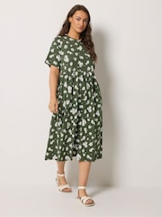 Yours Curve Green Throw On Midaxi Dress - Image 1 of 5