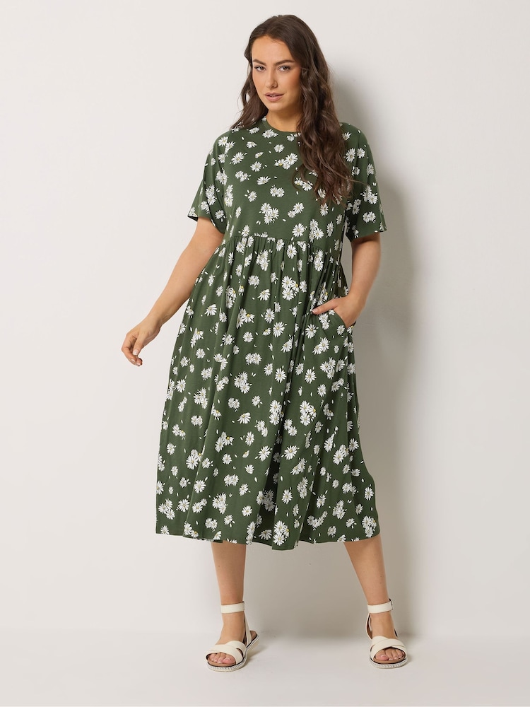 Yours Curve Green Throw On Midaxi Dress - Image 2 of 5