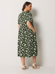 Yours Curve Green Throw On Midaxi Dress - Image 3 of 5