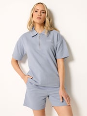 Long Tall Sally Blue Quarter Zip T-Shirt - Image 1 of 5