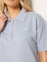Long Tall Sally Blue Quarter Zip T-Shirt - Image 4 of 5