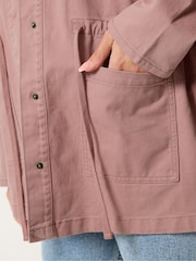Yours Curve Pink Twill Carpenter Jacket - Image 4 of 5