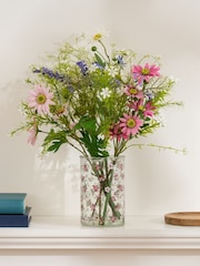 Scottish Everlastings Ltd Multi Meadow Mix Artificial Floral in Glass Vase - Image 1 of 3