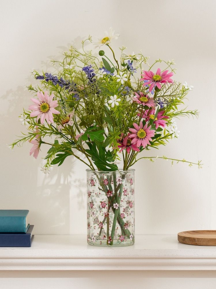 Scottish Everlastings Ltd Multi Meadow Mix Artificial Floral in Glass Vase - Image 1 of 3 Scottish Everlastings Ltd Multi Meadow Mix Artificial Floral in Glass Vase - Image 1 of 3