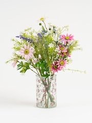 Scottish Everlastings Ltd Multi Meadow Mix Artificial Floral in Glass Vase - Image 3 of 3