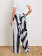 Long Tall Sally Blue Stripe Textured Wide Leg Trousers - Image 3 of 5