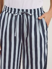 Long Tall Sally Blue Stripe Textured Wide Leg Trousers - Image 4 of 5