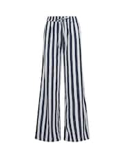 Long Tall Sally Blue Stripe Textured Wide Leg Trousers - Image 5 of 5